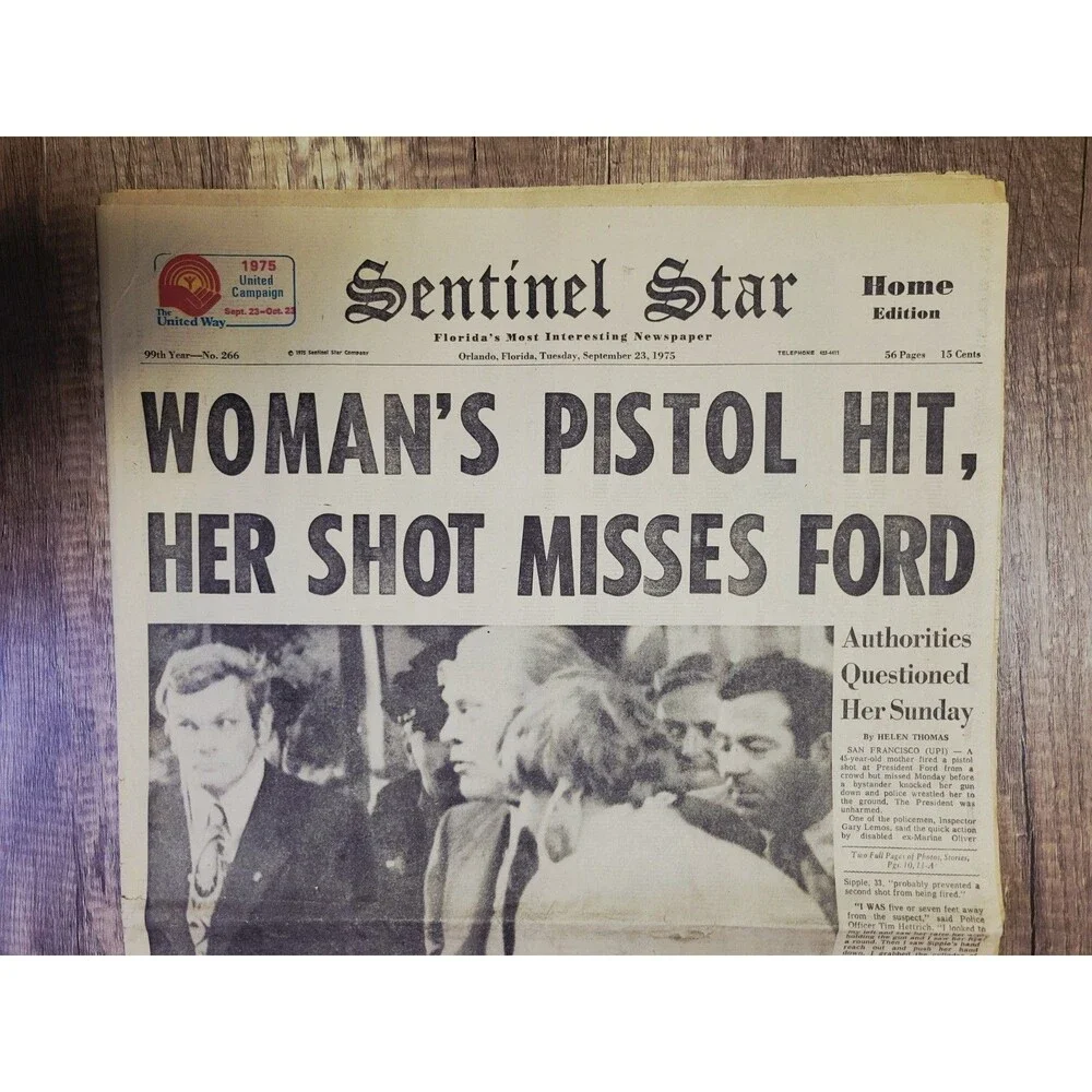 1975 Sep 23: Orlando (FL) Sentinel Star - Woman Tries To Shoot President Ford!